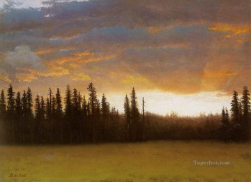 California Sunset Albert Bierstadt Landscapes river Oil Paintings